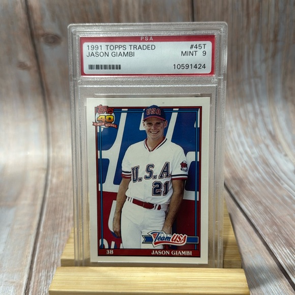1991 Topps Traded Jason Giambi #45T PSA Mint 9 Baseball Trading Card Item #ME328 - Picture 1 of 3